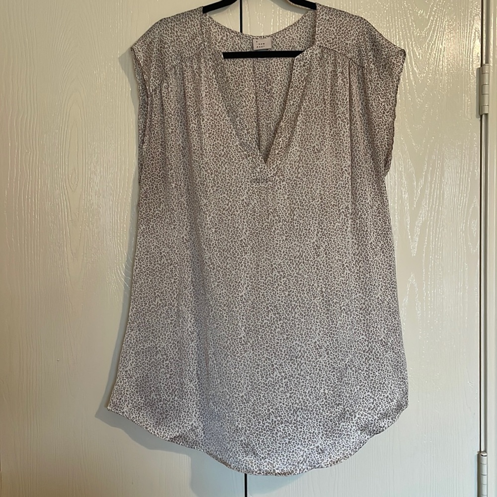 A New Day, Silk, V-neck Tunic Blouse, XL